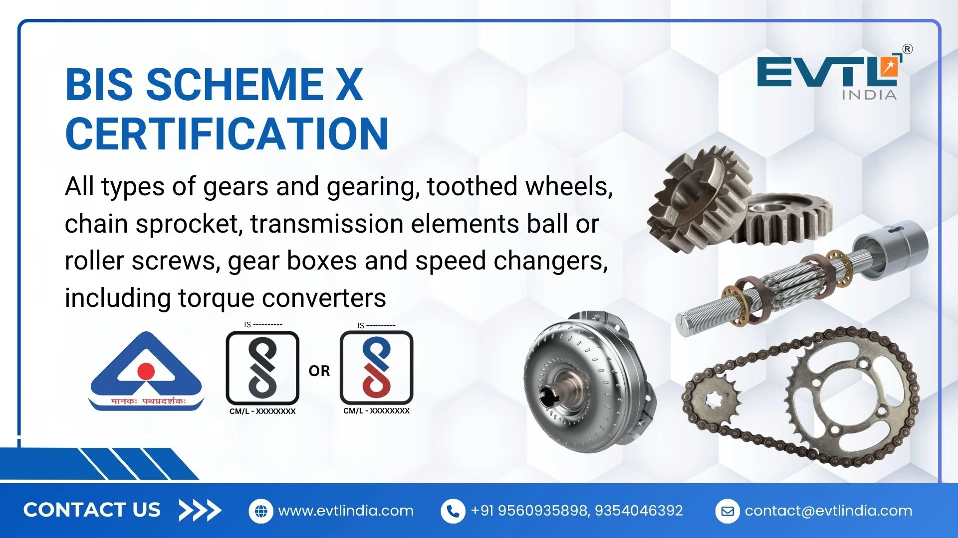 BIS Scheme X Certification for Gears, Gearing, and Transmission Elements